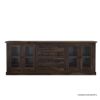 Picture of Modern Pioneer Rustic Solid Wood Extra Large Buffet Cabinet with Glass Door