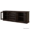 Picture of Modern Pioneer Rustic Solid Wood Extra Large Buffet Cabinet with Glass Door