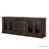Picture of Modern Pioneer Rustic Solid Wood Extra Large Buffet Cabinet with Glass Door