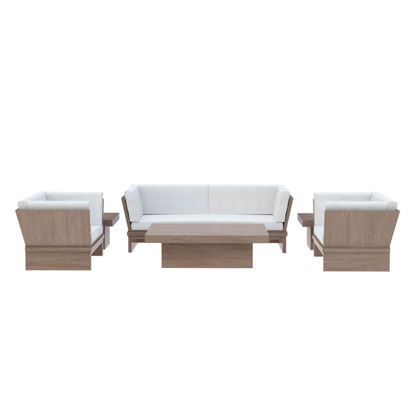 Geelong Teak Outdoor Sofa Set Dimension Image