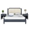 Picture of Marysville Grey Upholstered Tall Headboard Platform Bed
