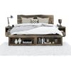 Picture of Ambler Solid Mahogany Wood Live Edge Style Platform bookcase Bed 