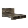 Picture of Ambler Solid Mahogany Wood Live Edge Style Platform bookcase Bed 