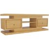 Picture of Kingston 59"L Natural Teak Wood 2 Drawers TV Stand Media Console