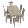 Picture of Haysi Rustic Solid Wood Dining Table 6 Chairs Set