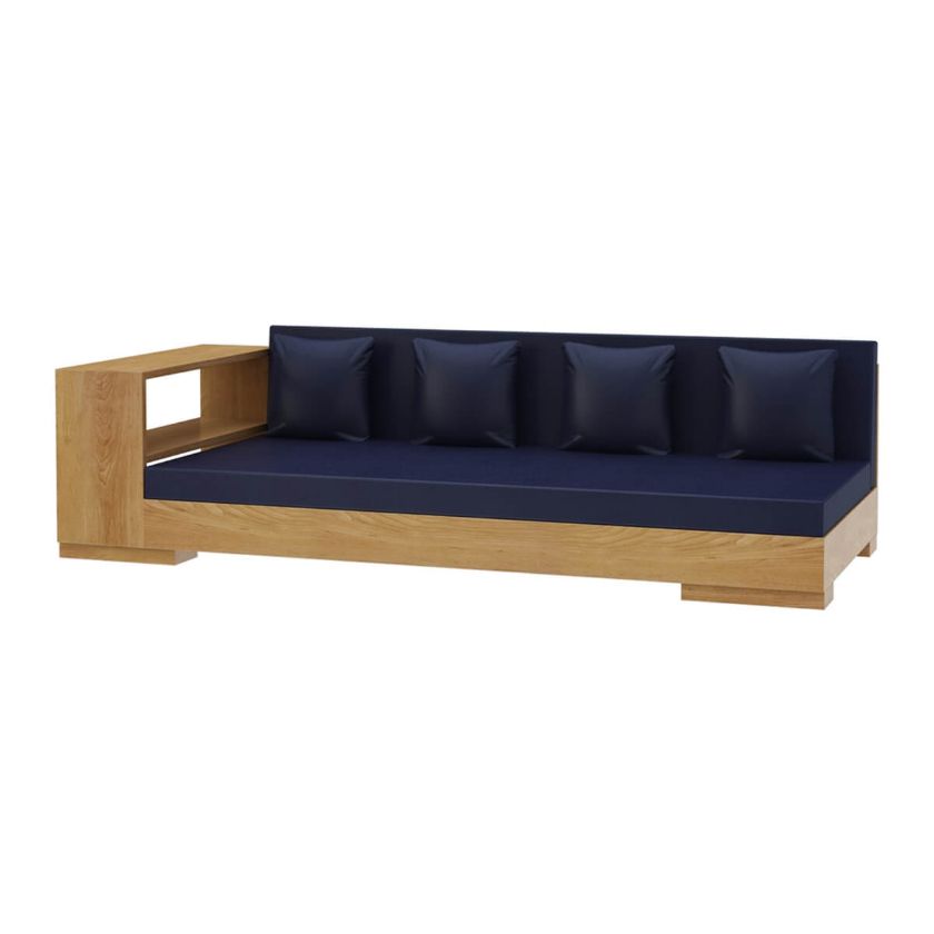 Picture of Onslow Teak Wood Outdoor Large Sofa with Bookshelf Armrest
