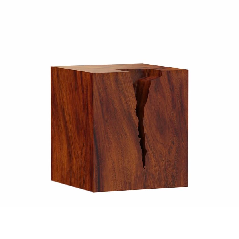 Picture of Lamoni Solid Acacia Wood Block Nightstand