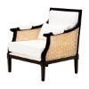 Picture of Nemaha Mahogany Wood Upholstered Cane Arm Sofa Chair
