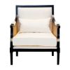 Picture of Nemaha Mahogany Wood Upholstered Cane Arm Sofa Chair