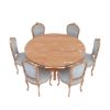Picture of Kimballton Shabby Chic Teak Wood Round Dining Table Set