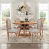 Picture of Kimballton Shabby Chic Teak Wood Farmhouse Round Dining Table 