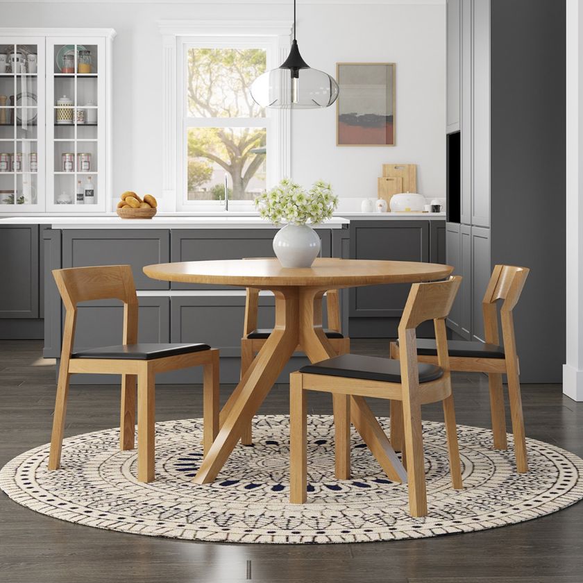 Picture of Montecito 4 Seater Modern Round Kitchen Table Chair Set