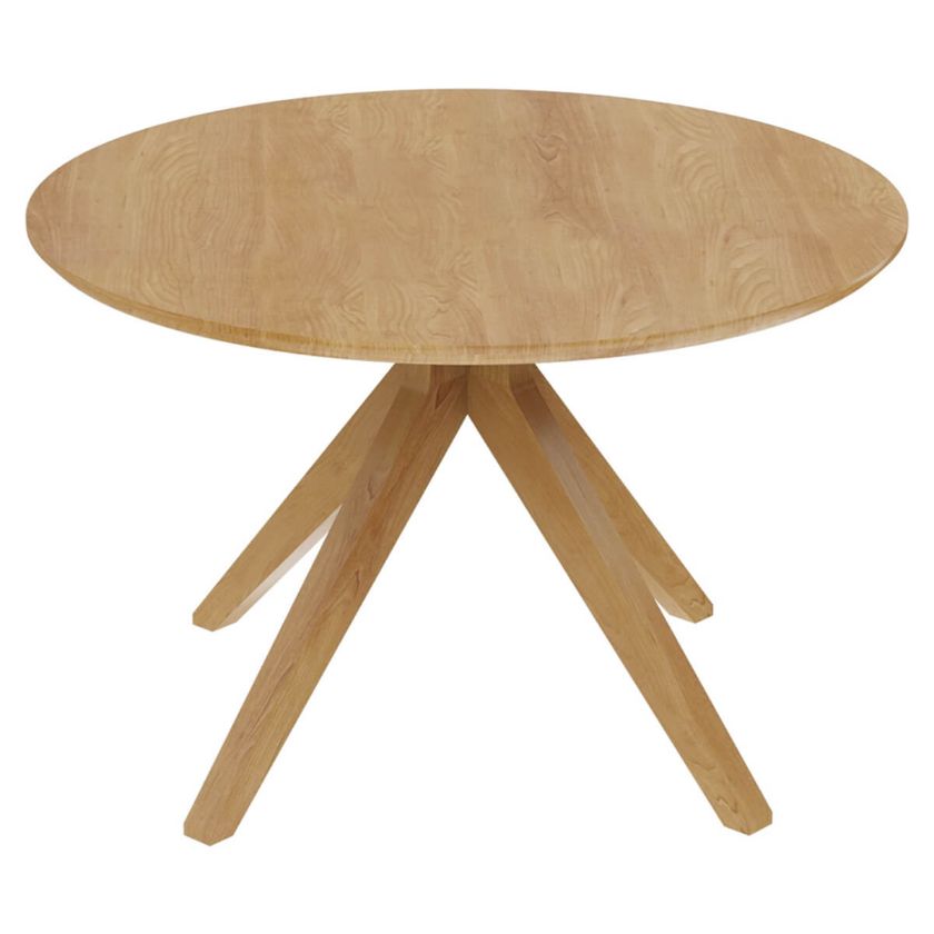 Picture of Montecito Teak Wood Cross Leg Modern Round Dining Table