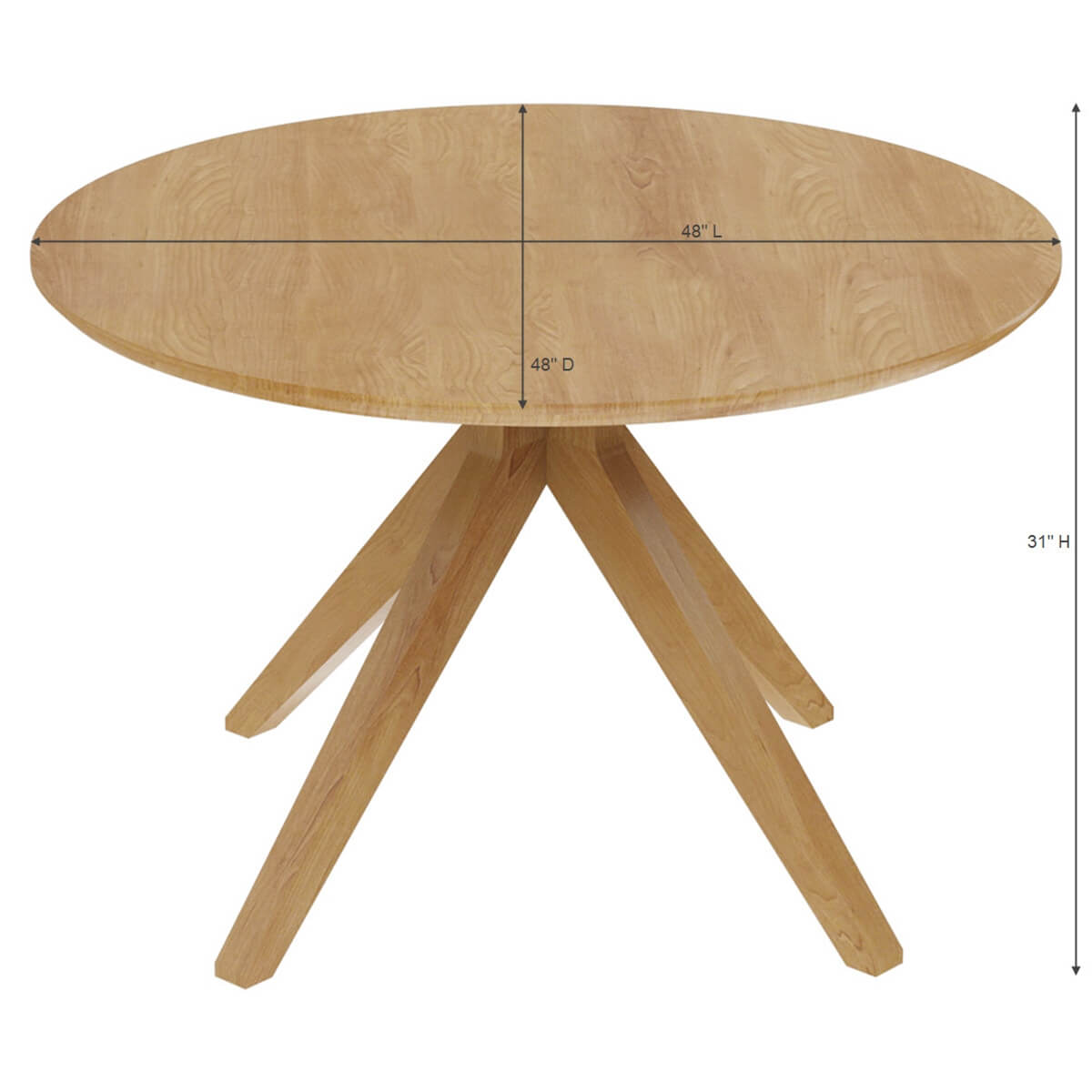 Saeko Round Dining Table, Oiled Wood & Oak legs