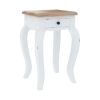 Picture of Venice Two Tone Solid Wood Cabriole Leg Farmhouse White Endtable