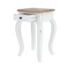 Picture of Venice Two Tone Solid Wood Cabriole Leg Farmhouse White Endtable