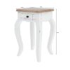 Picture of Venice Two Tone Solid Wood Cabriole Leg Farmhouse White Endtable