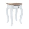 Picture of Venice Two Tone Solid Wood Cabriole Leg Farmhouse White Endtable