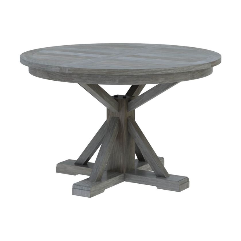 Picture of Alamosa Solid Wood Grey Round Kitchen Table