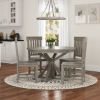 Picture of Alamosa Solid Wood Grey Round Kitchen Table