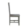 Picture of Alamosa Solid Teak Wood Grey Dining Slat Back Dining Chair