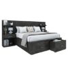 Picture of Estherville Modern Charcoal Grey Storage Platform Bed Frame