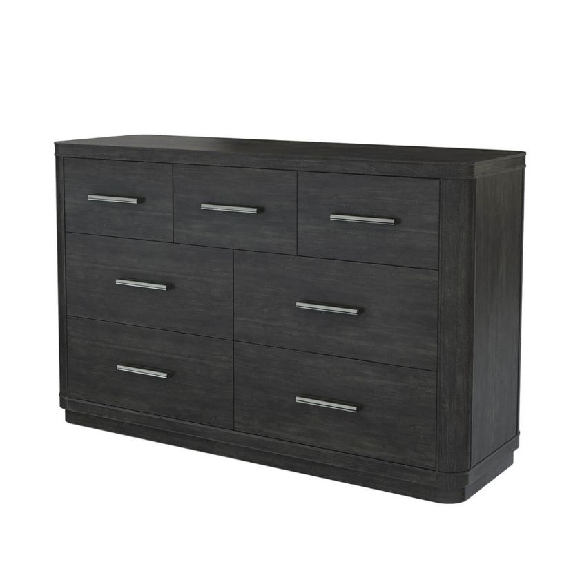 Estherville Modern Charcoal Grey 7 Drawer Large Bedroom Dresser
