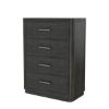 Picture of Estherville Modern Charcoal Grey 4 Drawer Tall Bedroom Dresser