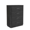 Picture of Estherville Modern Charcoal Grey 4 Drawer Tall Bedroom Dresser