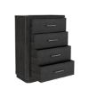 Picture of Estherville Modern Charcoal Grey 4 Drawer Tall Bedroom Dresser