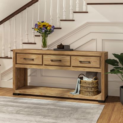 Picture of Oaso Modern Farmhouse Entryway Console Table with Drawers