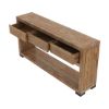 Picture of Oaso Rustic Solid Wood Entryway Hall Console Table With 3 Drawers