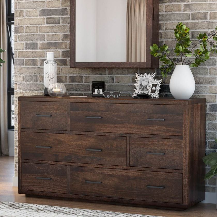 Picture of San Gabriel Rustic Solid Wood 6 Drawer Bedroom Dresser