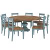 Picture of Conway Blue Two Tone Mahogany Wood Dining Room Set