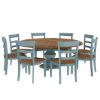 Picture of Conway Blue Two Tone Mahogany Wood Dining Room Set