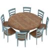 Picture of Conway Blue Two Tone Mahogany Wood Dining Room Set