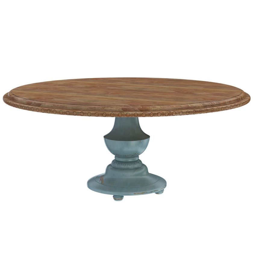 Picture of Conway Farmhouse Two Tone Solid Wood Pedestal Round Dining Table