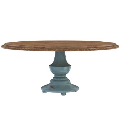 Picture of Conway Farmhouse Two Tone Solid Wood Pedestal Round Dining Table