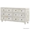 Picture of Lahaina Solid Wood Hand Carved Moroccan Style 6 Drawer Dresser