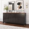 Picture of Rexburg Black Two Tone Solid Wood 4 Drawer Extra Long Sideboard