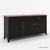 Picture of Rexburg Black Two Tone Solid Wood 4 Drawer Extra Long Sideboard