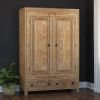 Picture of Waukesha Moroccan Style Teak Solid Wood Large Armoire with Hanging Rod