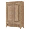 Picture of Waukesha Moroccan Style Teak Solid Wood Large Armoire with Hanging Rod