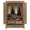 Picture of Waukesha Moroccan Style Teak Solid Wood Large Armoire with Hanging Rod