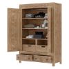 Picture of Waukesha Moroccan Style Teak Solid Wood Large Armoire with Hanging Rod