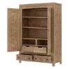 Picture of Waukesha Moroccan Style Teak Solid Wood Large Armoire with Hanging Rod