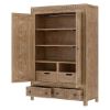 Picture of Waukesha Moroccan Style Teak Solid Wood Large Armoire with Hanging Rod