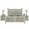 Picture of Pennsylvania Solid Wood Moroccan Style Floral Hand Carved Platform Bed