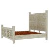 Picture of Pennsylvania Solid Wood Moroccan Style Floral Hand Carved Platform Bed