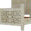 Picture of Pennsylvania Solid Wood Moroccan Style Floral Hand Carved Platform Bed